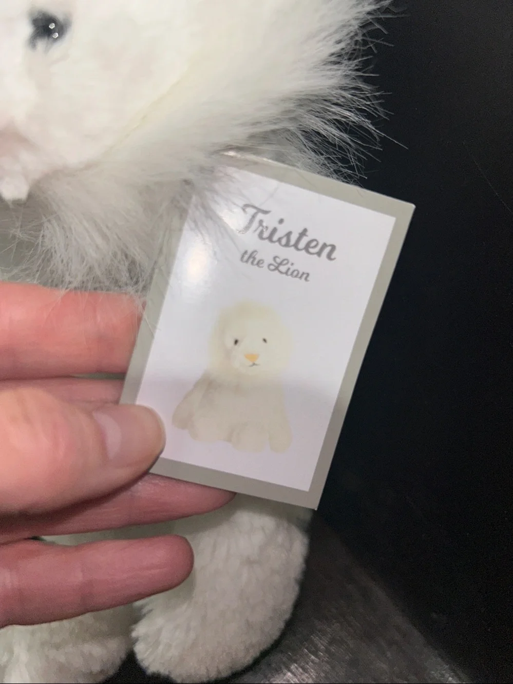 Like new! Aurora Tristen white lion plush